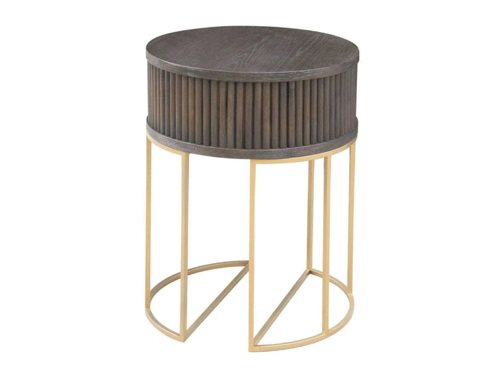 Bryce Round Side Table Brown