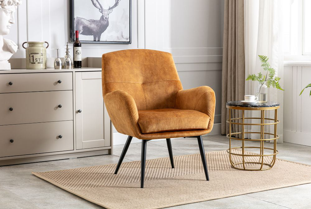 Calla Accent Chair with Coffee Table and Floor Rug in Living Room Setting