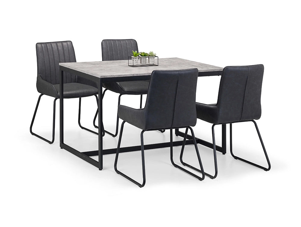 Camden Dining Chair Black with Rectangular Table 2