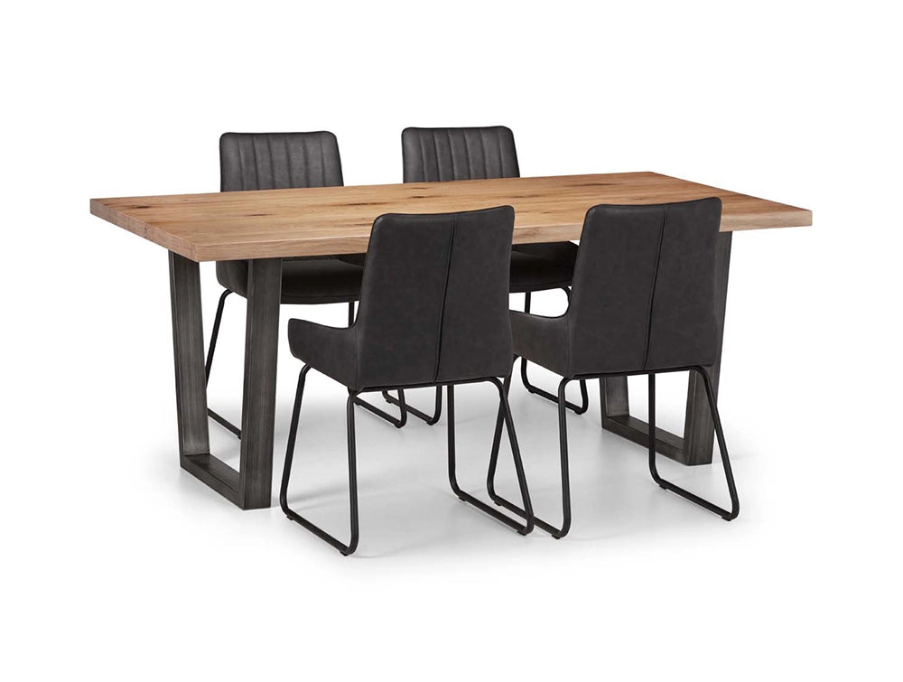 Camden Dining Chair Black with Rectangular Table 3