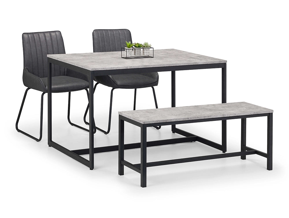 Camden Dining Chair Black with Rectangular Table and Bench 2