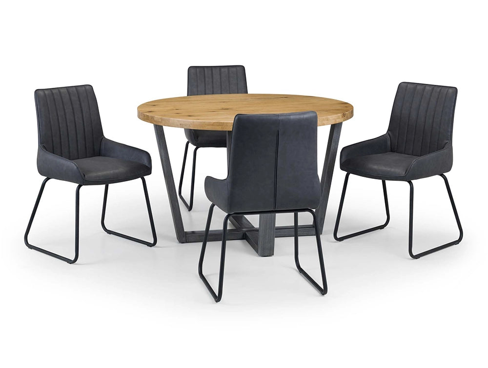 Camden Dining Chair Black with Round Table 2