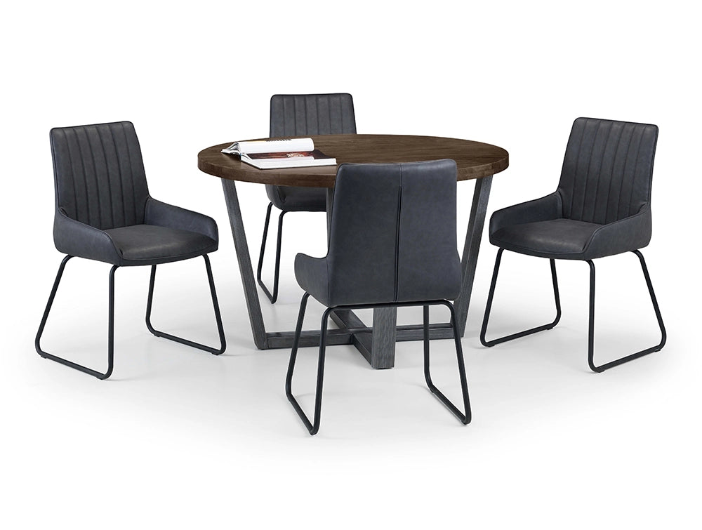 Camden Dining Chair Black with Round Table