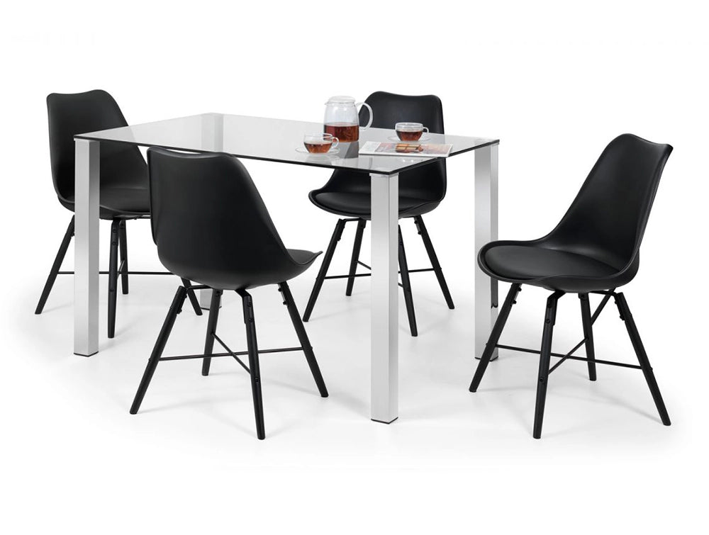 Cari Dining Chair Black with Rectangular Table 2