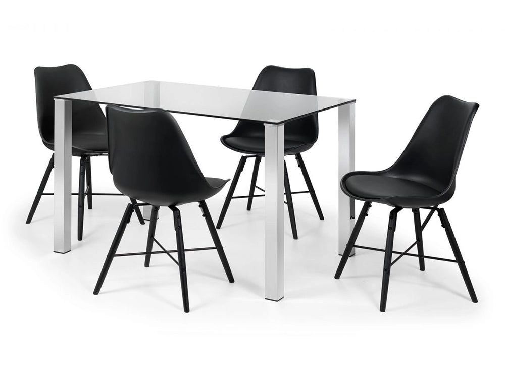 Cari Dining Chair Black with Rectangular Table 3