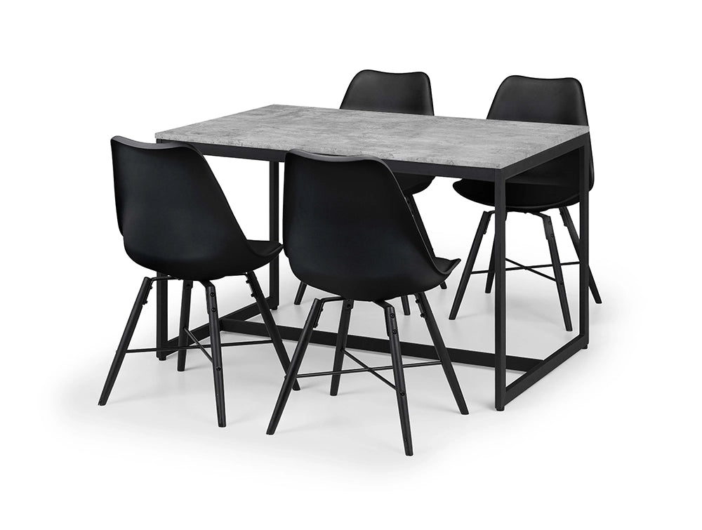 Cari Dining Chair Black with Rectangular Table
