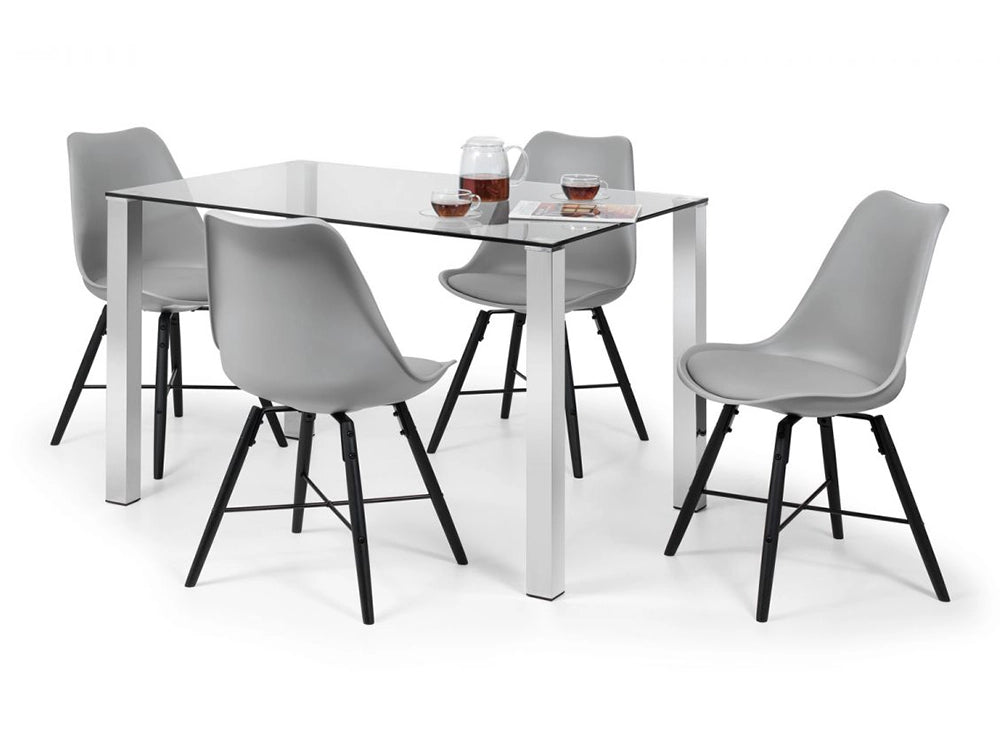 Cari Dining Chair Grey with Rectangular Table 2