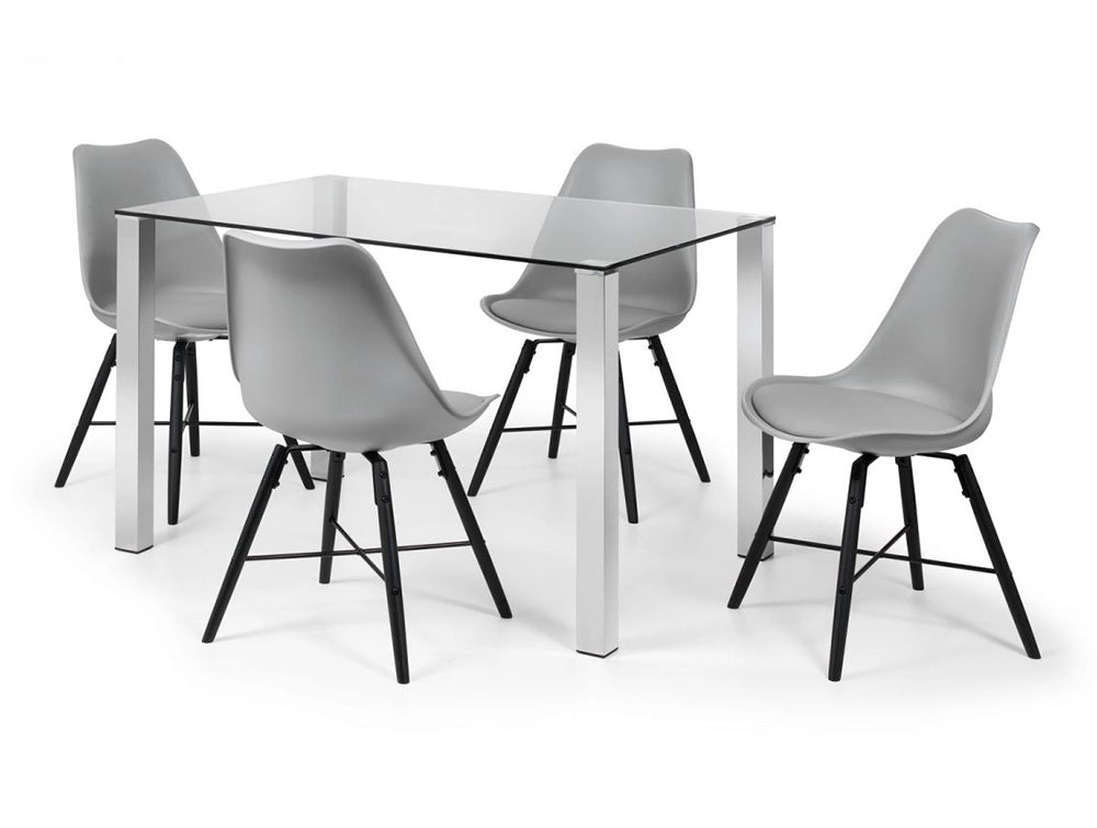 Cari Dining Chair Grey with Rectangular Table 3