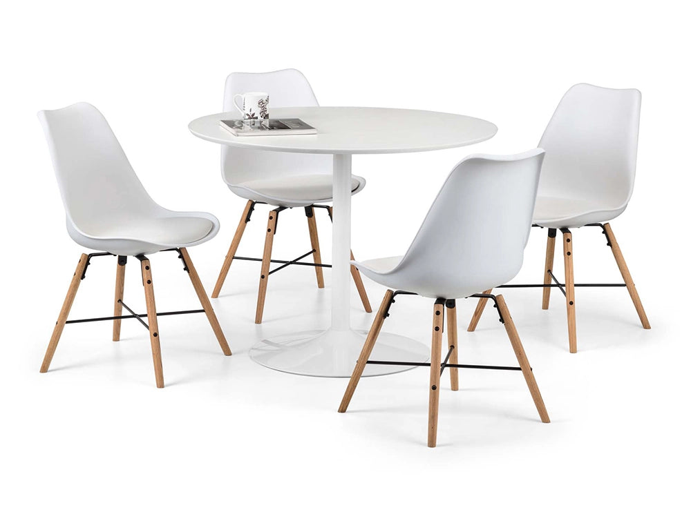 Cari Dining Chair White with Round Table 2