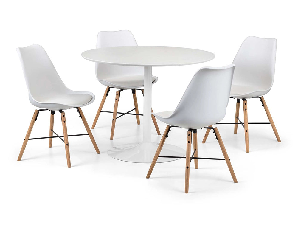 Cari Dining Chair White with Round Table