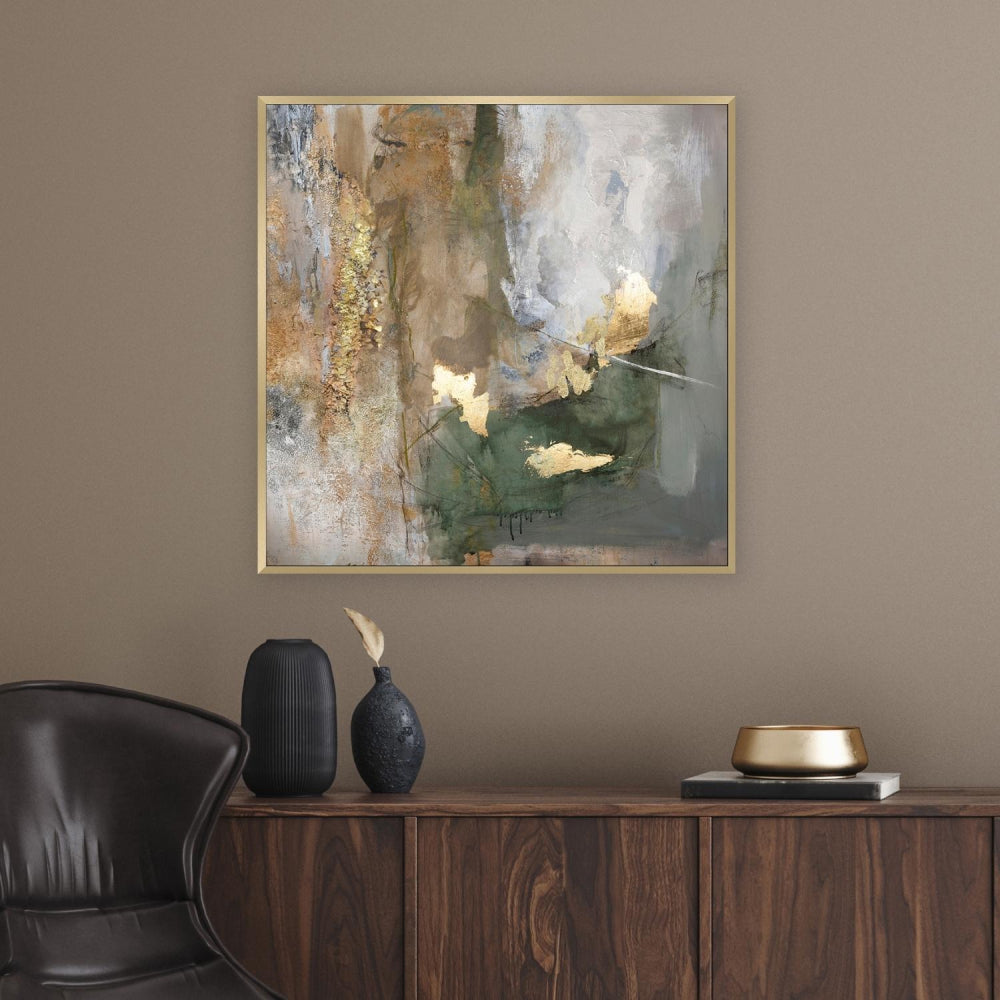 Carmen Abstract Wall Art with Cupboard and Lounge Chair in Living Room Setting