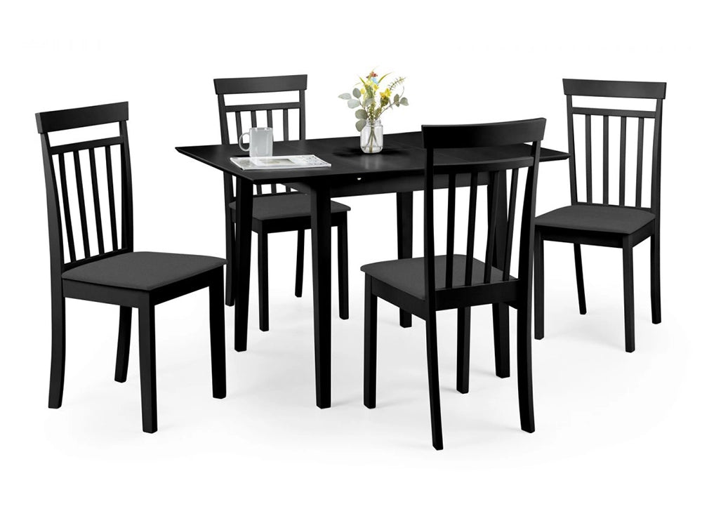 Cassie Extending Dining Table Black with Woodn Chair