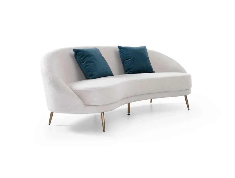 Casual Solutions Moon 3-Seater Sofa 3 in White with Gold Legs