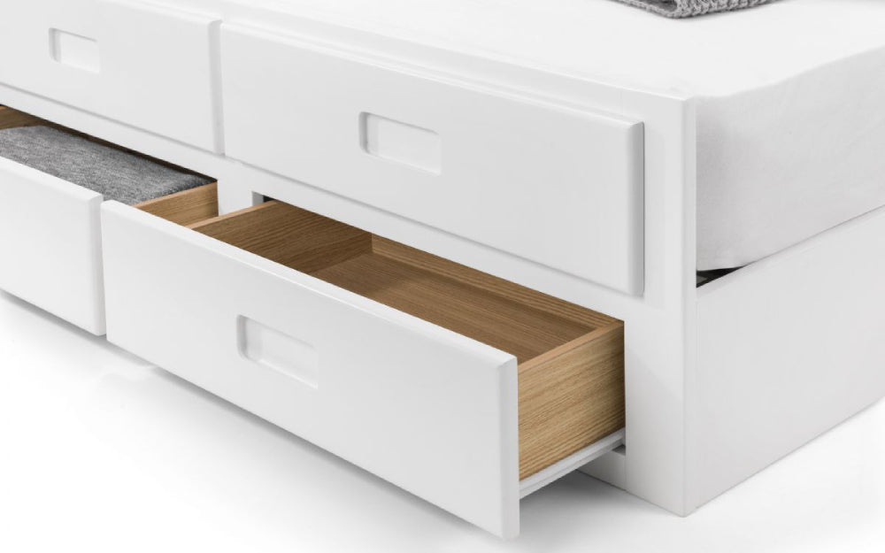 Cian Day Bed White Drawer Open Detail