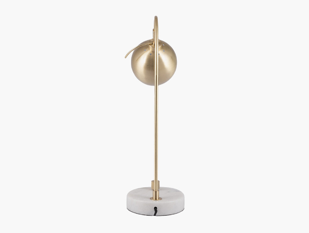 Ciani Brushed Brass and White Marble Table Lamp 3