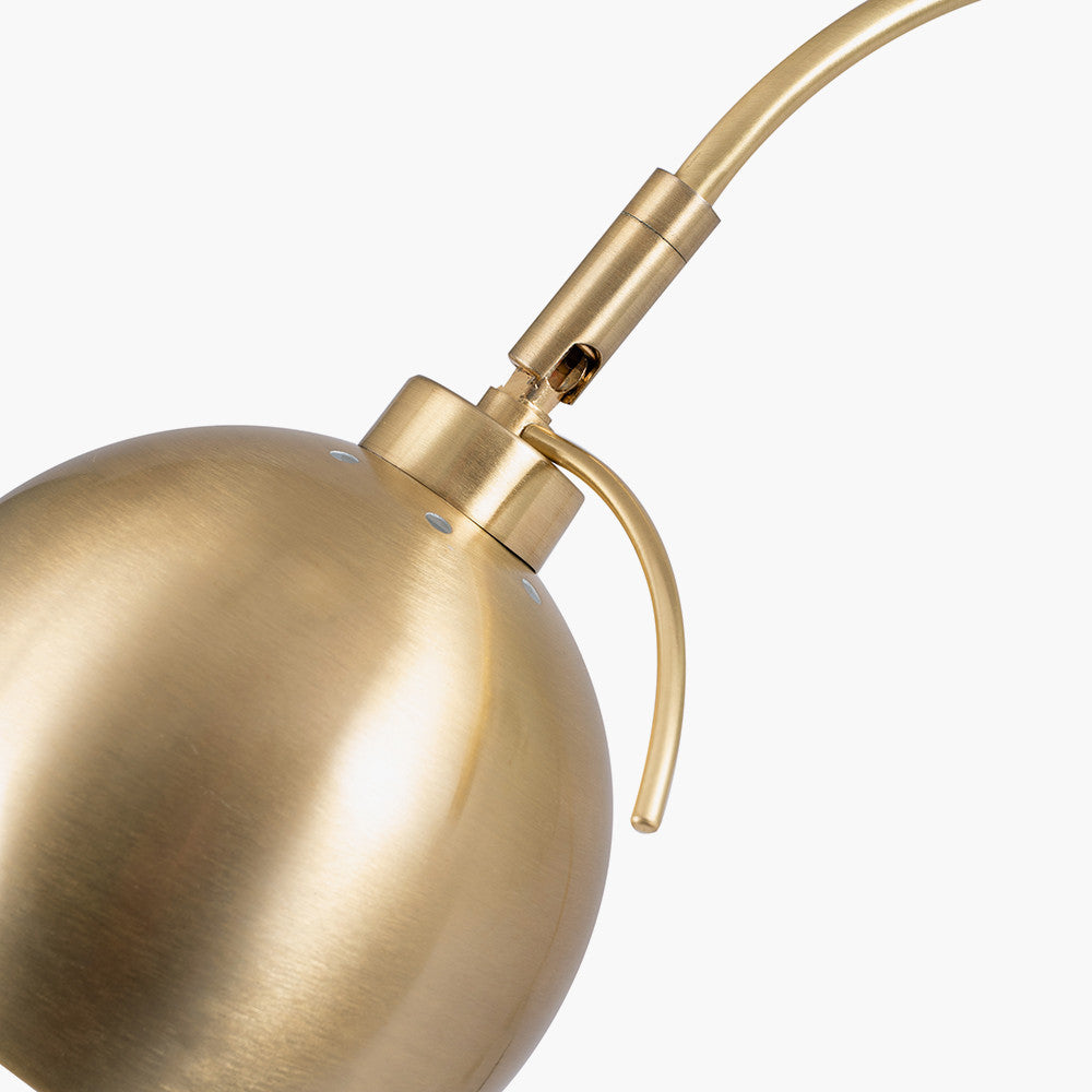 Ciani Brushed Brass and White Marble Table Lamp Detail