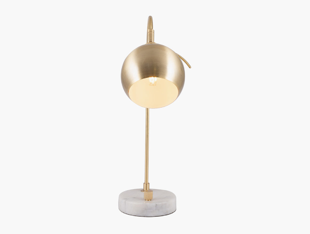 Ciani Brushed Brass and White Marble Table Lamp
