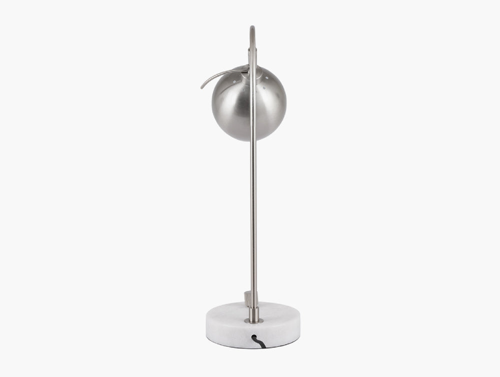 Ciani Brushed Silver and White Marble Table Lamp 3