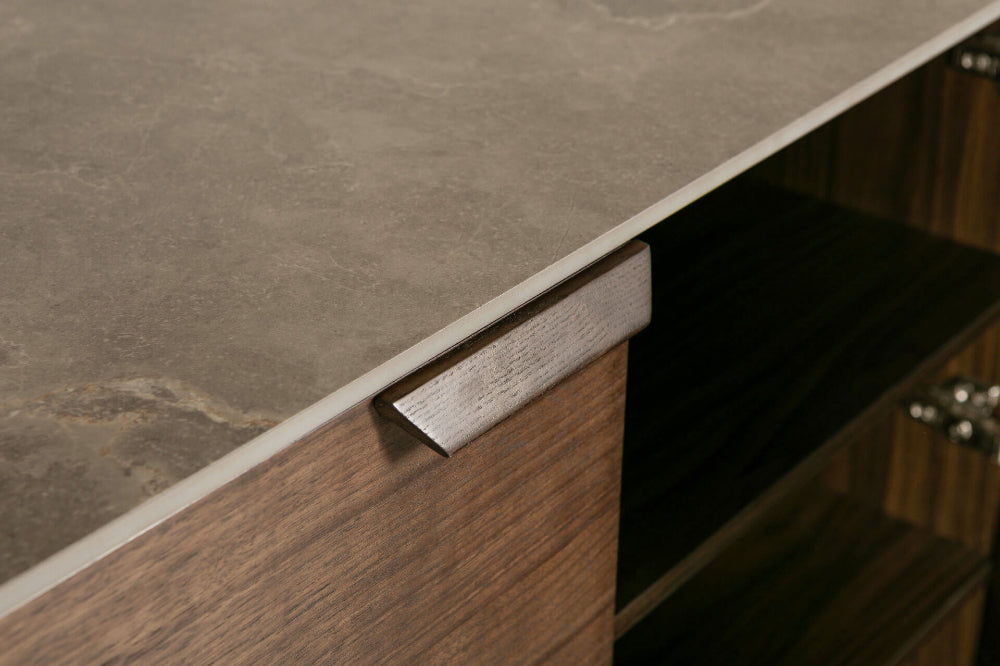 Corso Wooden Sideboard Latte Shelf Detail