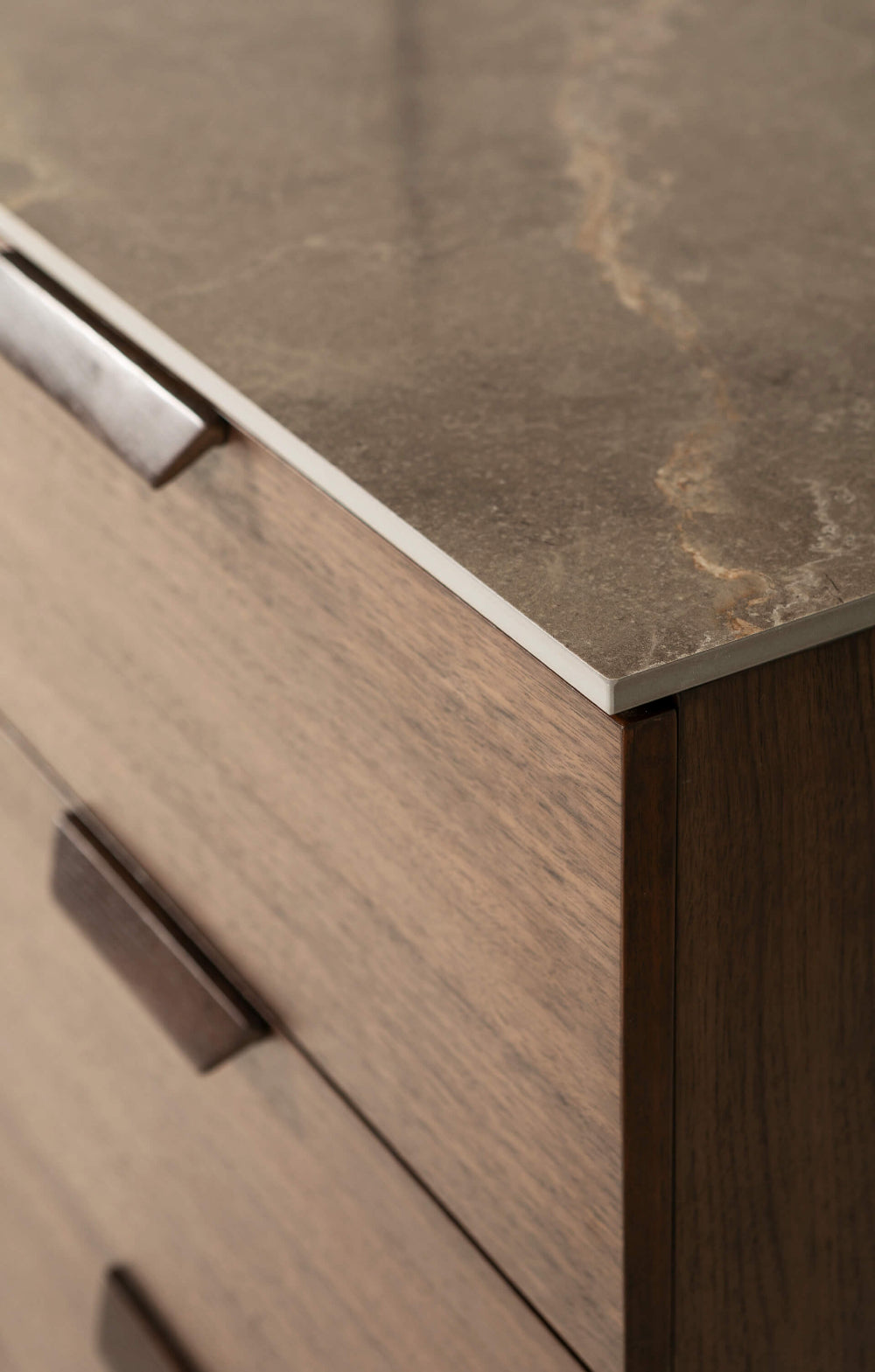 Corso Wooden Sideboard Latte Top Corner Detail