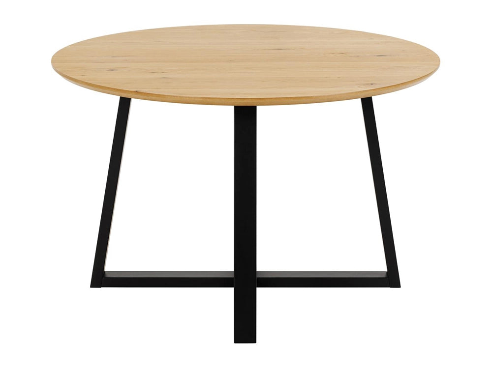 Court Round Dining Table Oak Black 2