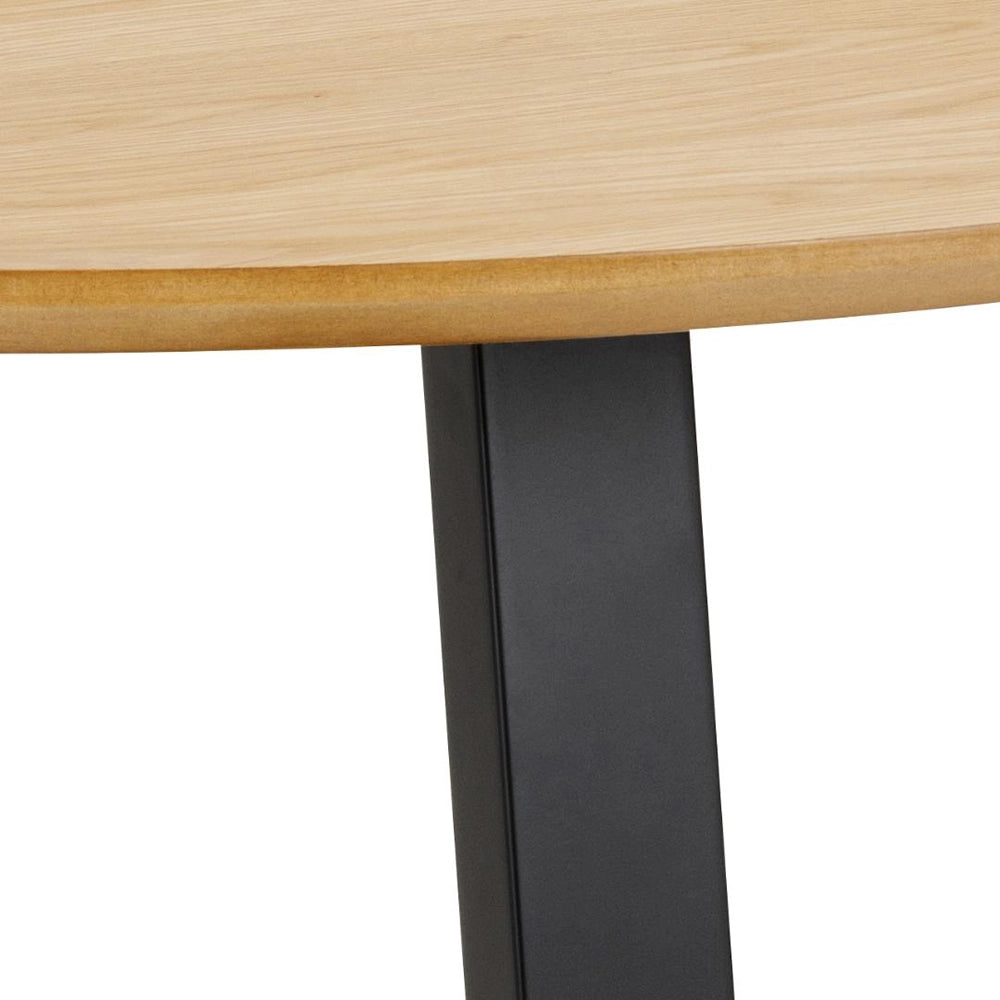 Court Round Dining Table Oak Black Top Detail 2
