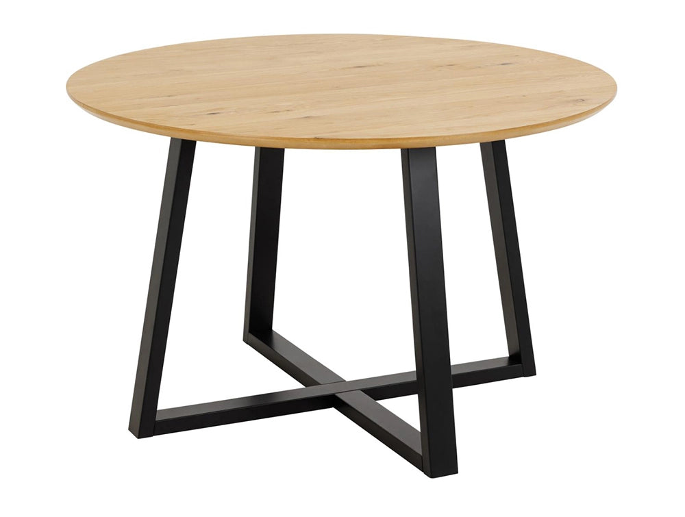 Court Round Dining Table Oak Black