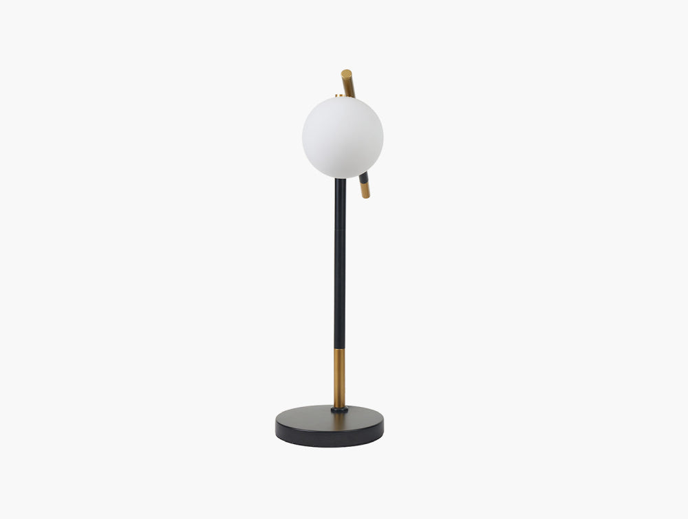 Dalia White Orb and Black Metal Table Lamp 5