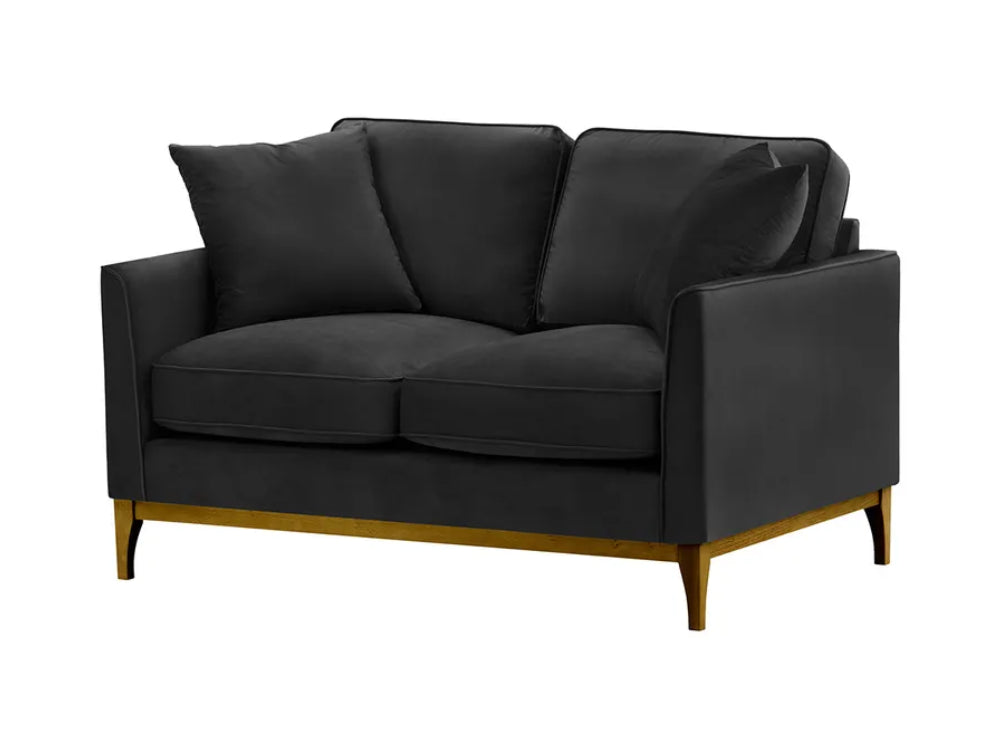 Dalton 2 Seater Sofa - Black and Dark Oak