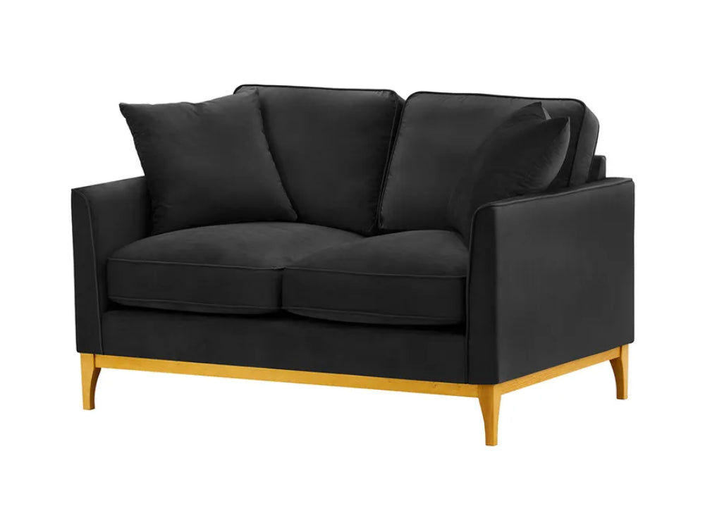 Dalton 2 Seater Sofa - Black and Like Oak