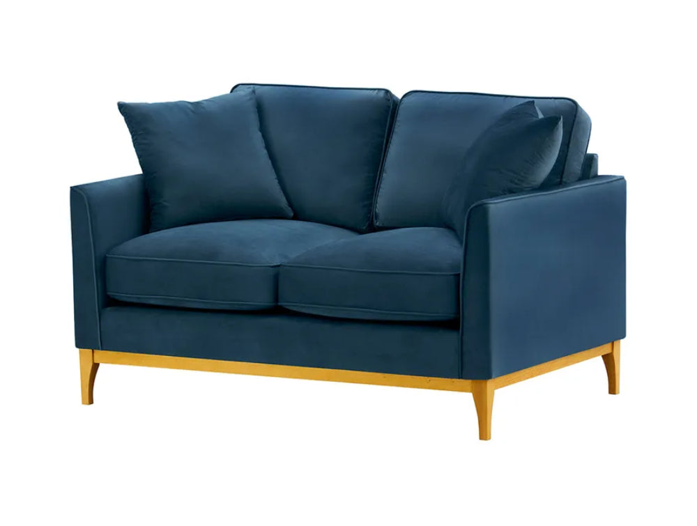 Dalton 2 Seater Sofa - Blue and Like Oak