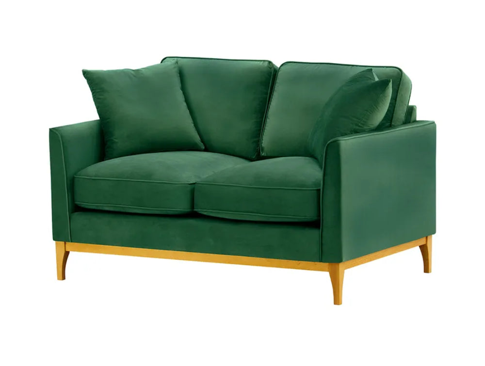 Dalton 2 Seater Sofa - Dark Green and Like Oak