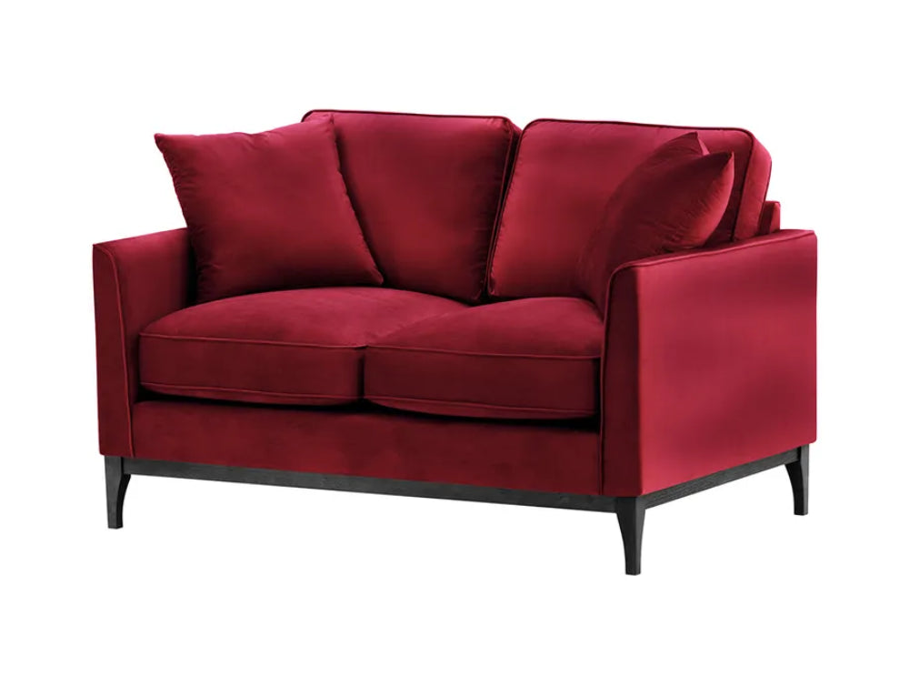 Dalton 2 Seater Sofa - Dark Red and Black