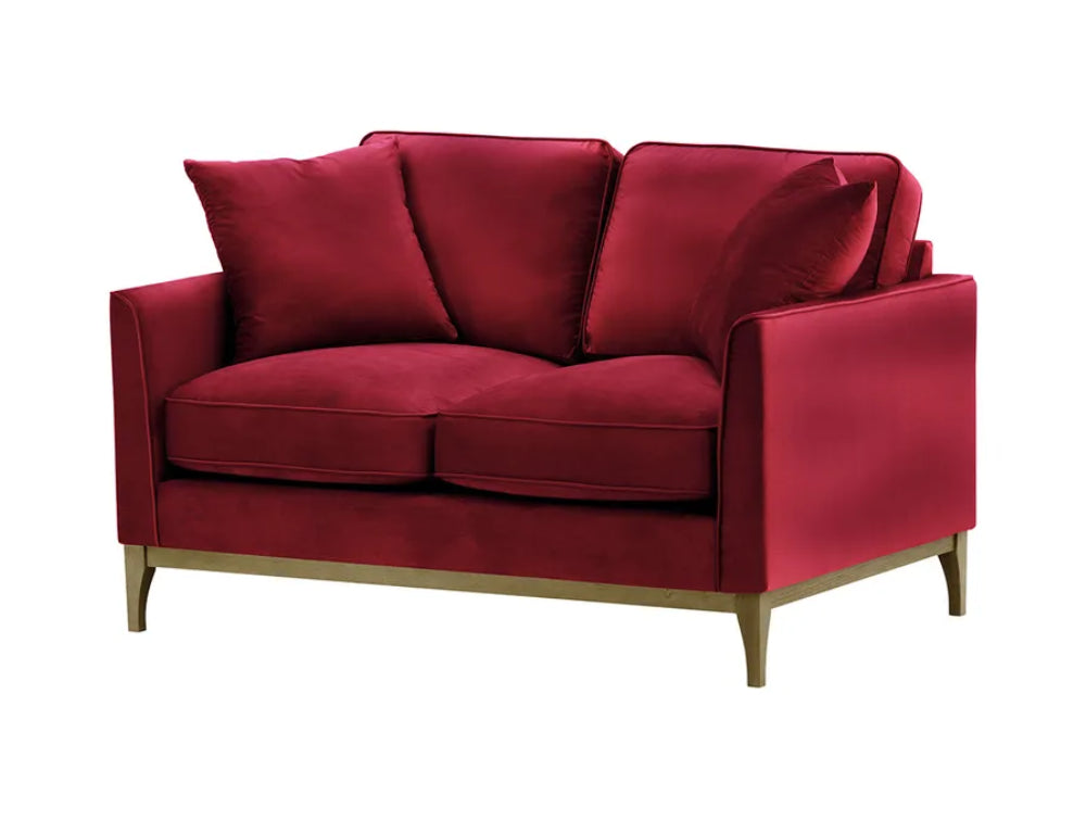 Dalton 2 Seater Sofa - Dark Red and Wax Black