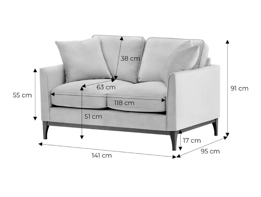 Dalton 2 Seater Sofa Dimensions