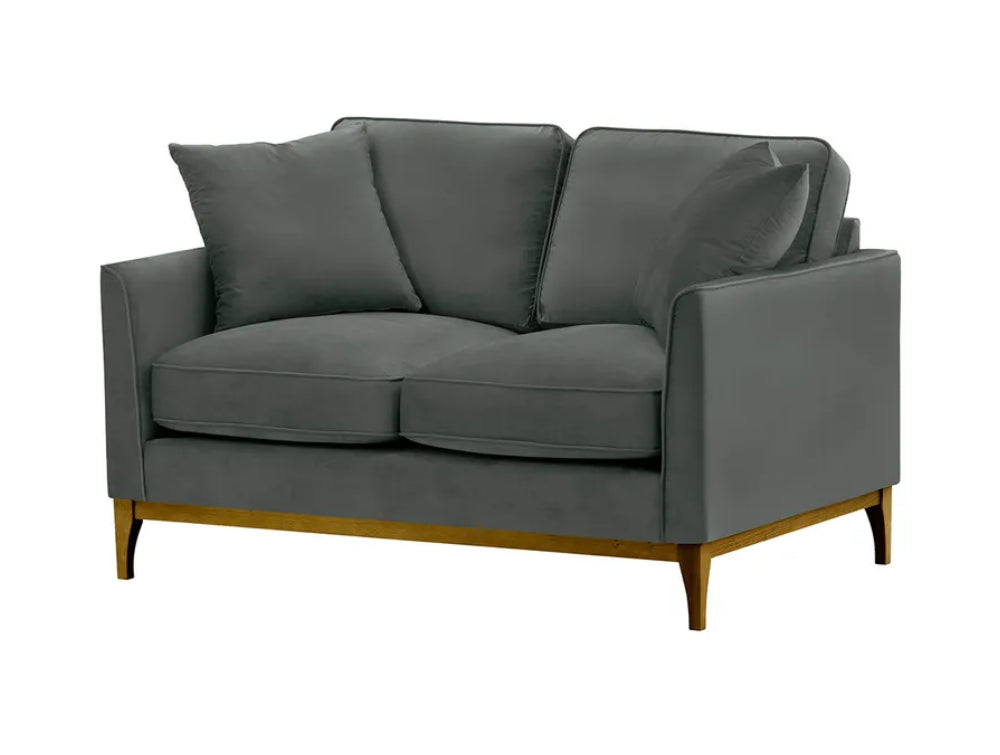 Dalton 2 Seater Sofa - Graphite and Dark Oak