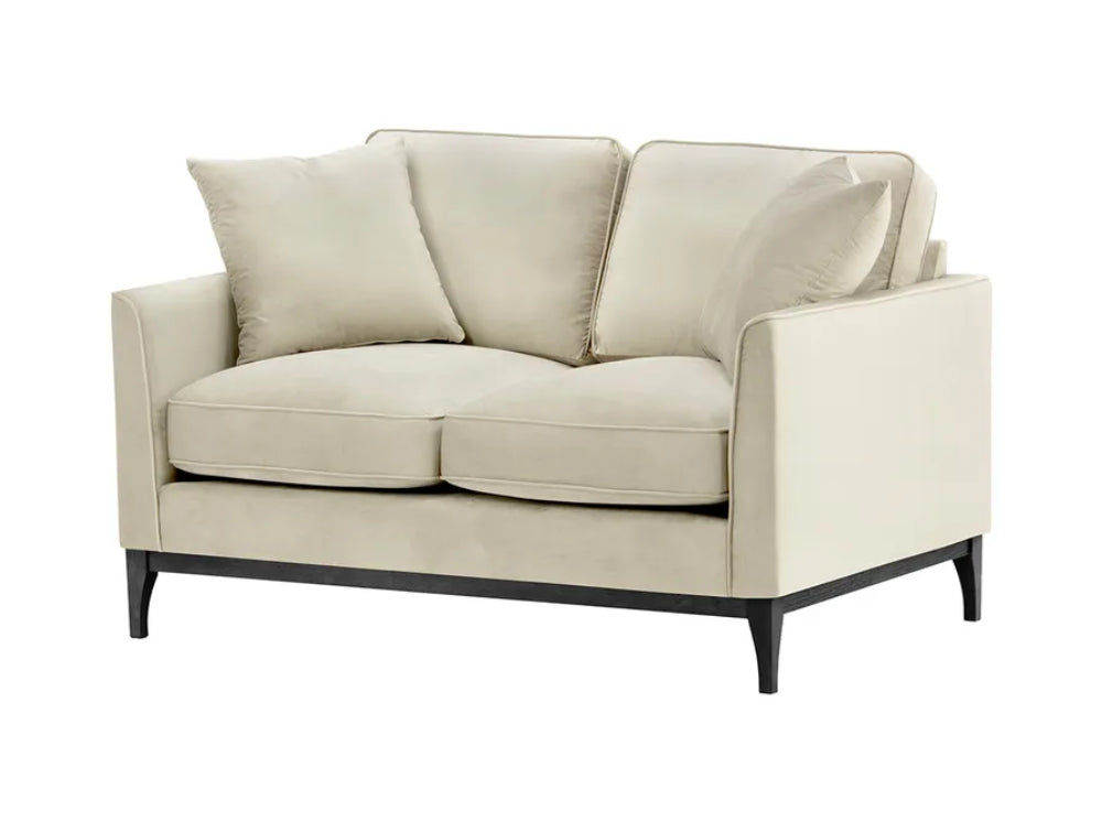 Dalton 2 Seater Sofa - Light Beige and Black