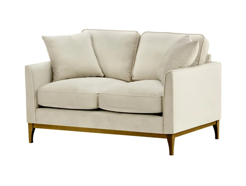 Dalton 2 Seater Sofa - Light Beige and Dark Oak