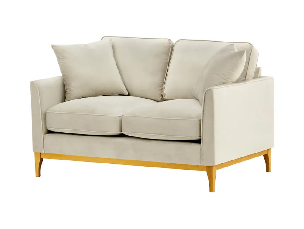 Dalton 2 Seater Sofa - Light Beige and Like Oak