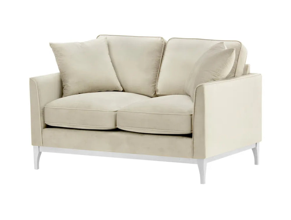 Dalton 2 Seater Sofa - Light Beige and White