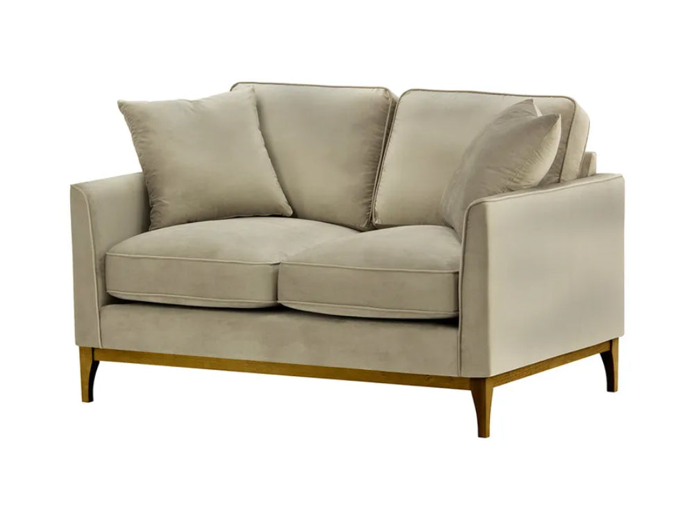 Dalton 2 Seater Sofa - Mink and Dark Oak