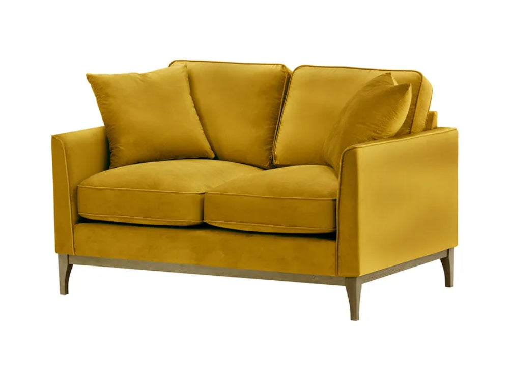 Dalton 2 Seater Sofa - Mustard and Wax Black