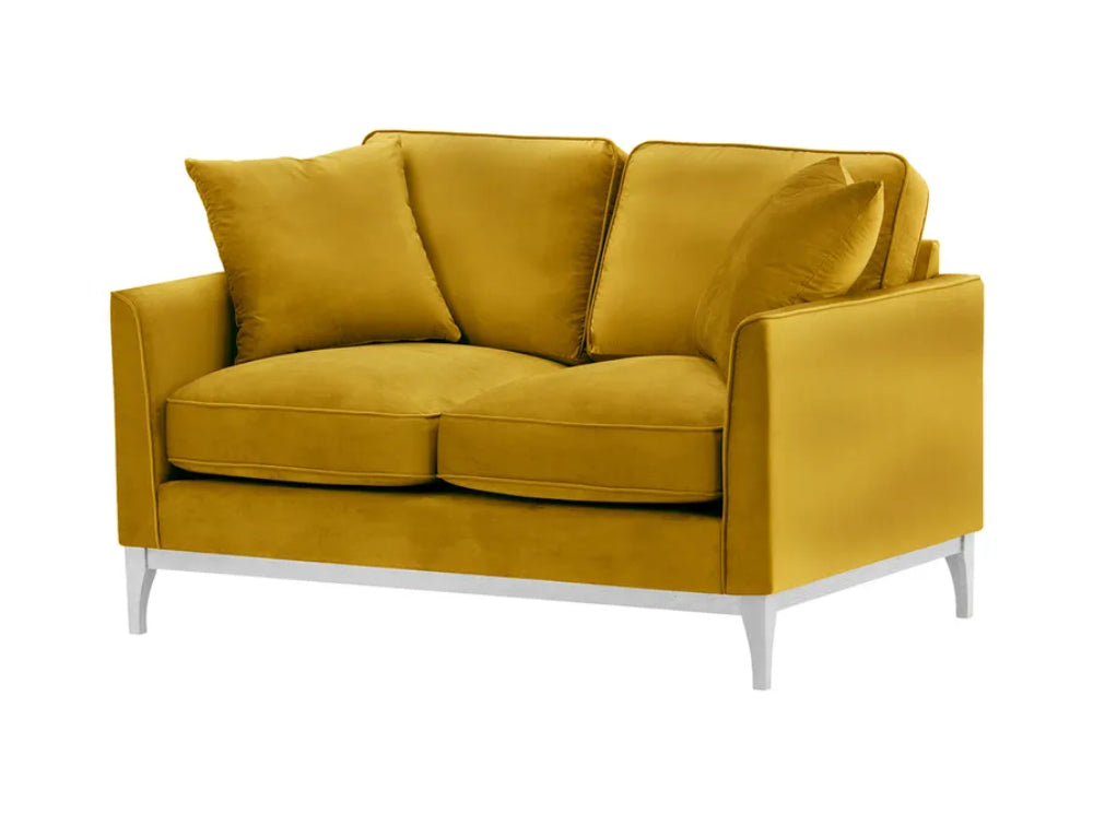 Dalton 2 Seater Sofa - Mustard and White