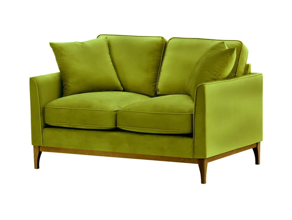 Dalton 2 Seater Sofa - Olive and Dark Oak