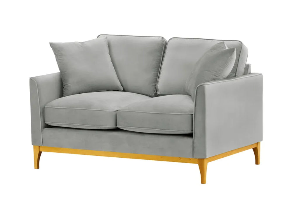 Dalton 2 Seater Sofa - Silver and Like Oak