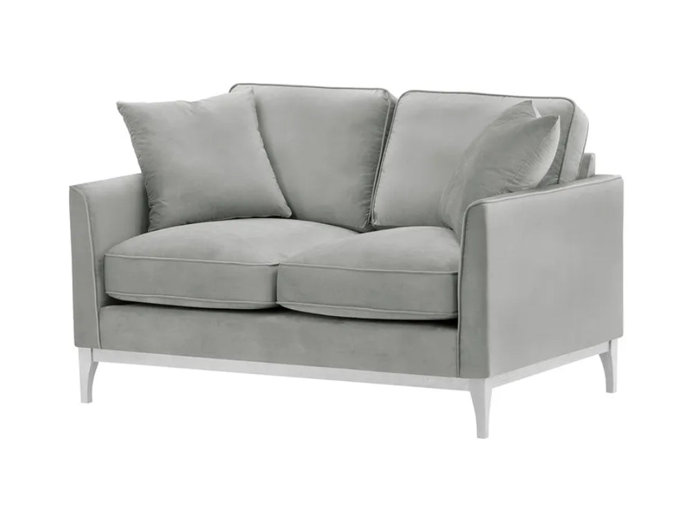 Dalton 2 Seater Sofa - Silver and White