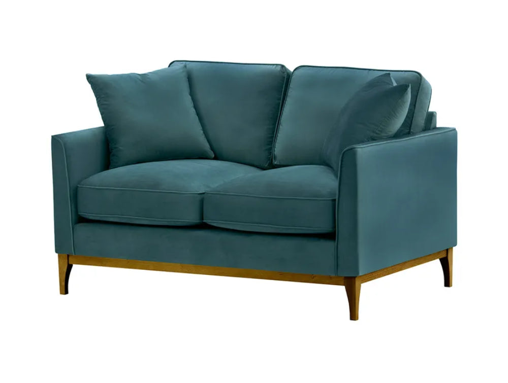 Dalton 2 Seater Sofa - Teal and Dark Oak