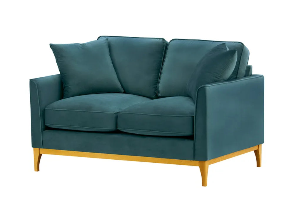 Dalton 2 Seater Sofa - Teal and Like Oak