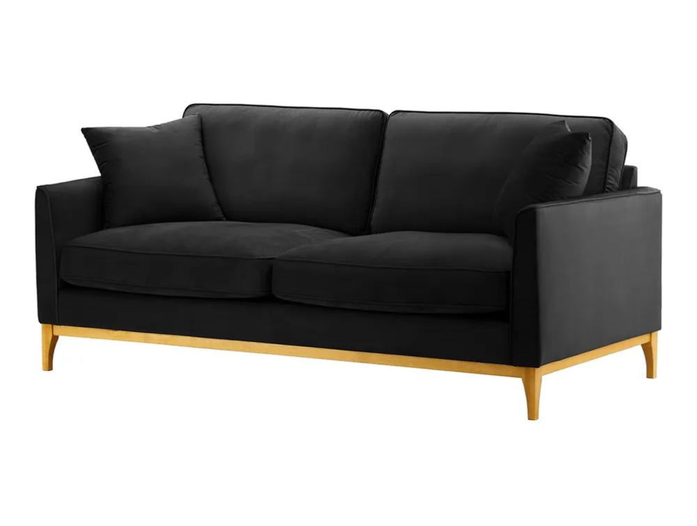 Dalton 3 Seater Sofa - Black and Like Oak