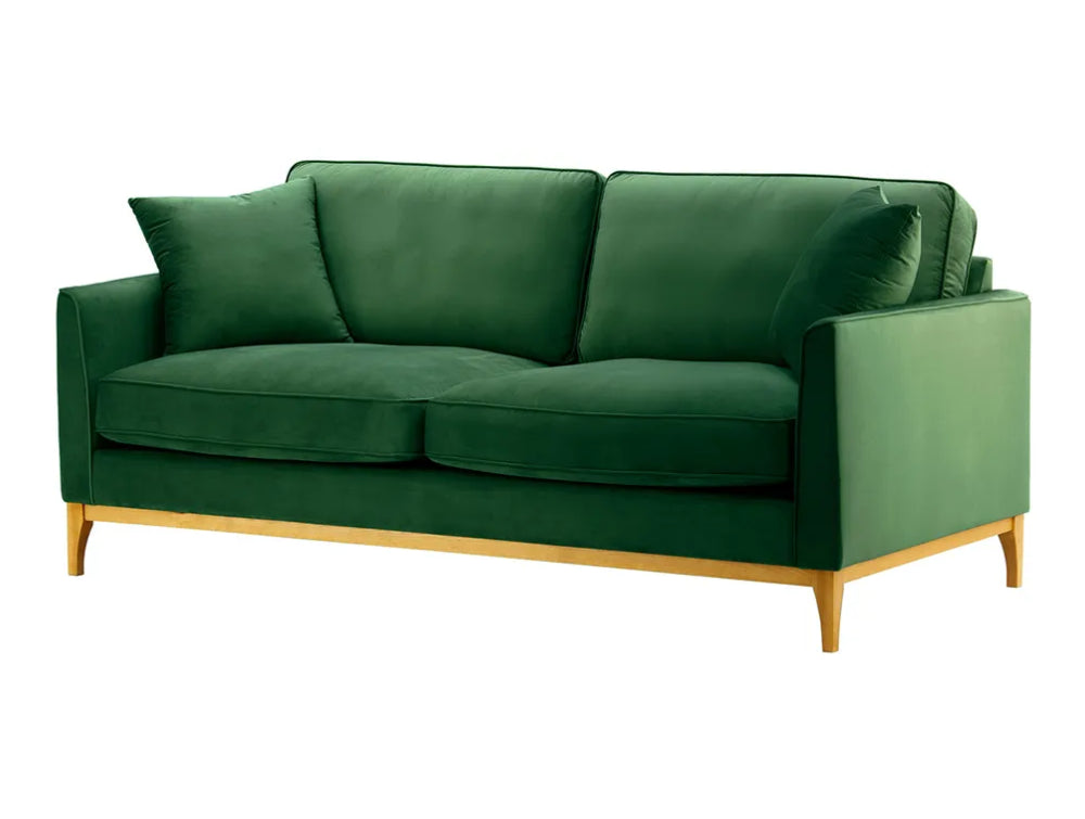 Dalton 3 Seater Sofa - Dark Green and Like Oak